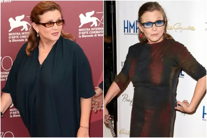 Carrie Fisher – 35 lbs –  Exercise & Dieting